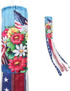 Madrona Brands American USA Liberty Flowers Windsock | Durable Outdoor Patriotic Hanging Wind Flag Decoration | Yard, Porch, Patio | 48 Inch