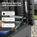 DRATO 320 Gallon Deck Box, Outdoor Large Waterproof Resin Storage Box with Lockable Lid for Patio Cushions, Gardening Tools （Black，320 Gallon）