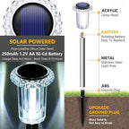 Solar Pathway Lights 10 Pack Christmas Solar Lights Outdoor Waterproof 6000K Cold White Yard Lighting, LED Stainless Steel Stake (Pink, 10 Pack)