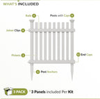 zippity roger rabbit garden fence, white vinyl diy, side view