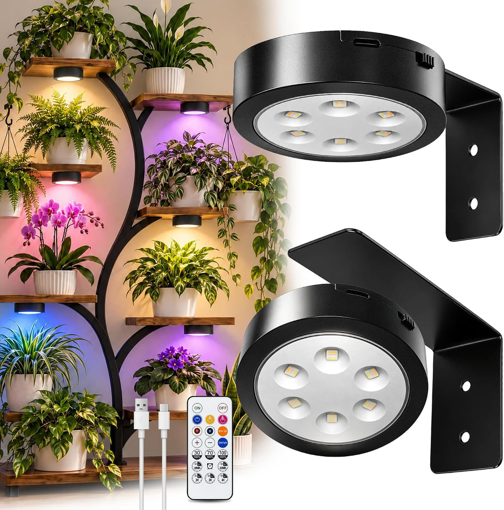 rechargeable grow lights for indoor plants, cordless plant shown in use