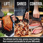 Meat Shredder Claws for Chicken & Pulled Pork Heavy Duty Meat Claws with Non-Slip Handle, BBQ Shredding Tool for Smoker, Grill & Kitchen