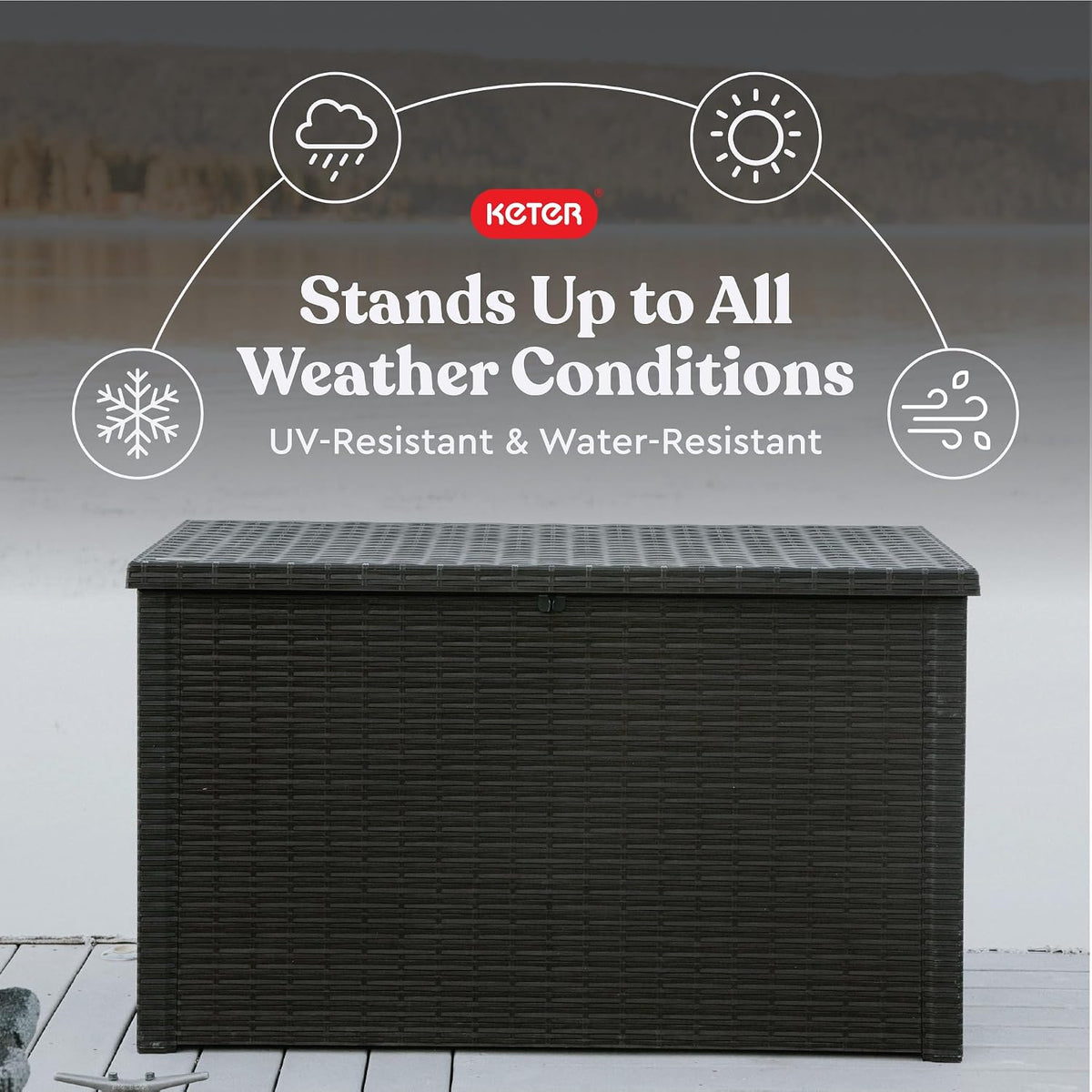 keter java 230 gal outdoor storage box for, package contents