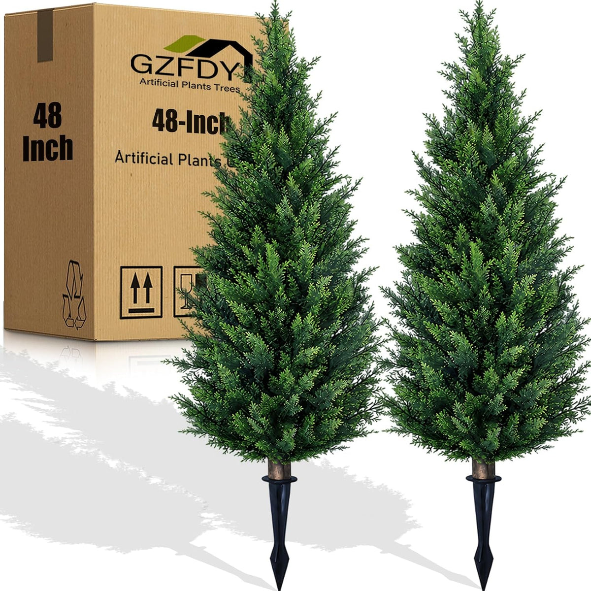 4ft artificial cedar topiary trees (2-pack) - uv, main product view