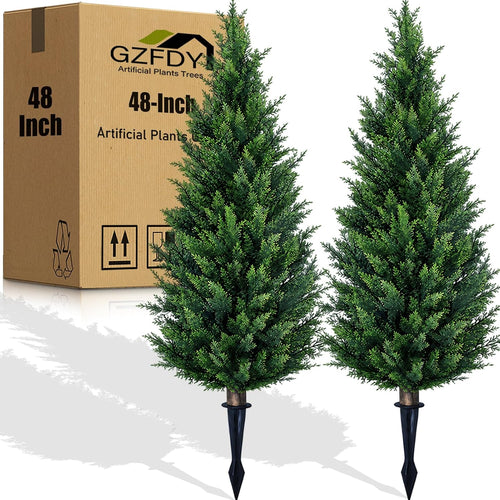 4ft artificial cedar topiary trees (2-pack) - uv, main product view