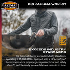 Eastman Outdoors 37212 Outdoor Gourmet 22 Inch Carbon Steel Wok Kit,Black & Steel