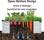 2 Pack 12x2x1FT Galvanized Raised Garden Beds Kit Outdoor Metal Gardening Planter Box for Vegetable Elevated Flower Herbs,Silver
