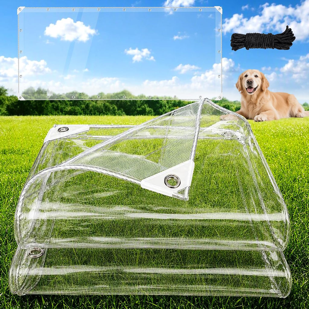 8' x 10' clear tarps heavy duty pvc, main product view