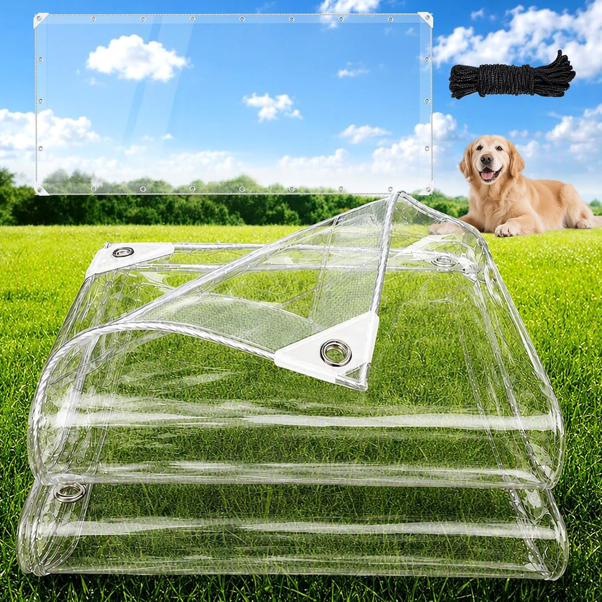 8' x 10' clear tarps heavy duty pvc, main product view