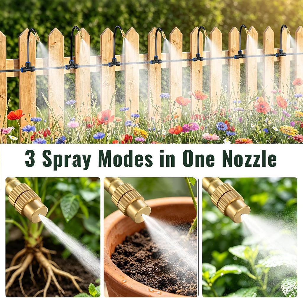 100FT Drip Irrigation Kit, Adjustable Sprinklers for Raised Garden Beds | For Home Gardeners, Ideal for Flower Beds, Vegetable Gardens, Greenhouses & Patio Plants, Expandable Design & Timer Ready