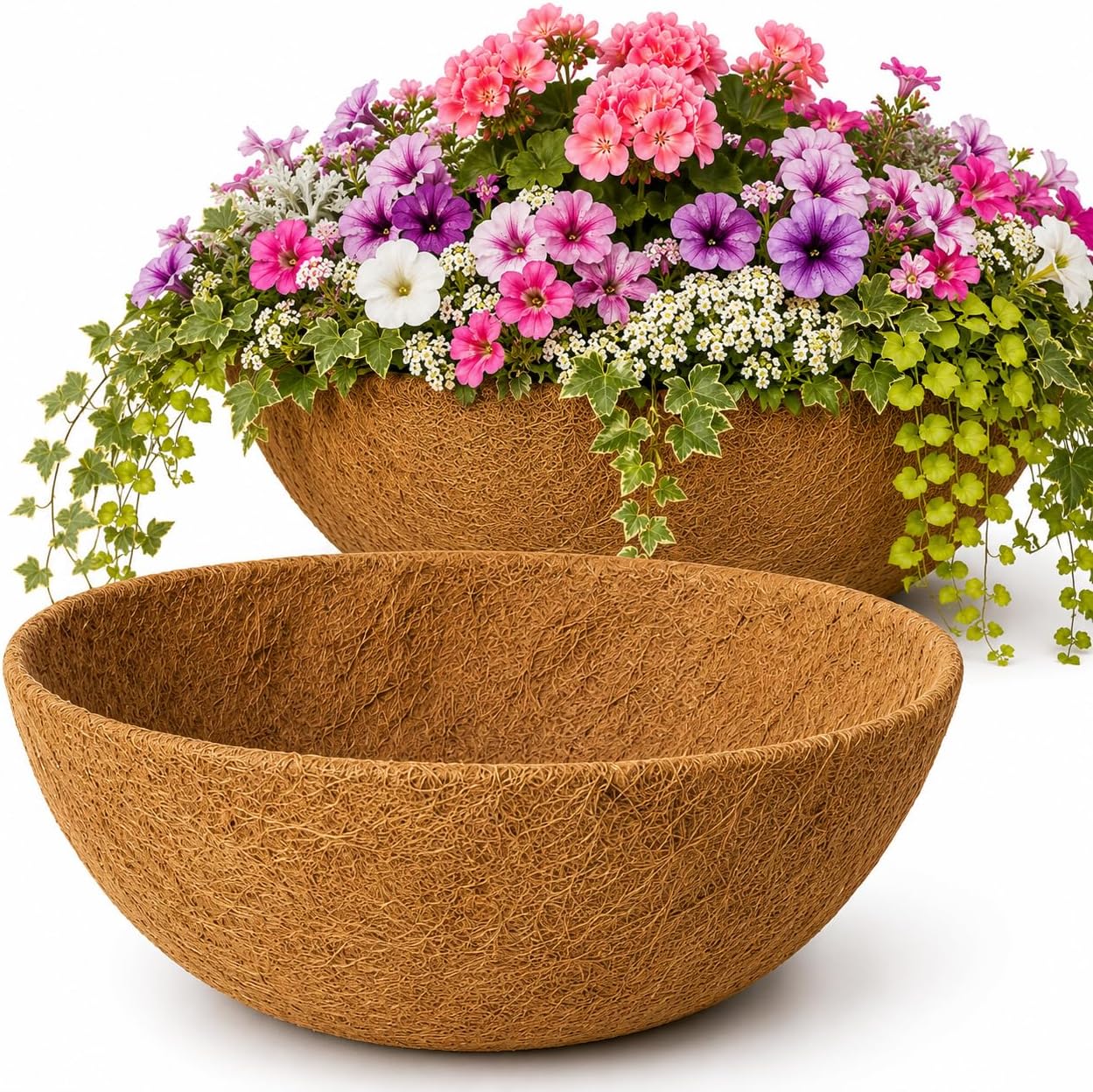 HFHOME 2PCS 20" Round Coco Liner Coco Replacement Liner Basket Window Box
