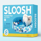 SLOOSH Foldable Dog Kiddie Pool - Portable Hard Plastic Kids Baby Doggie Swimming Pool, Anti-Slip Thick PVC Collapsible Pets Cats Whelping Box Puppy Bathtub (32" x 8")