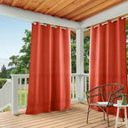 TOWN & COUNTRY BASICS Cabana Solid Heavyweight Indoor Outdoor Curtains, Light Filtering Opacity with Grommet Top, Water Repellent, 54"x84", Mecca Orange (Pack of 12)