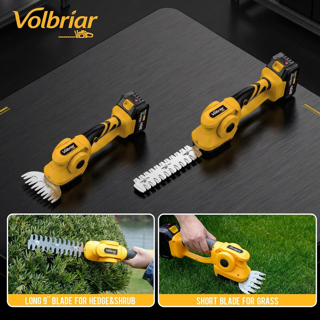 2-in-1 Cordless Pole Hedge Trimmer & Grass Shear, 14FT Reach | 20V Power with 2x4Ah Batteries, 9" Hedge Blade & Grass Shear, Multi-Angle Head, Up to 2800RPM for Shrubs and Lawn Edges
