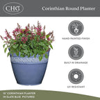 Classic Home and Garden Corinthian Resin Planter Pot - Outdoor & Indoor Plant Pot - Round Planter for Plants & Flowers (16" Oil Rubbed Bronze, Pack of 1)