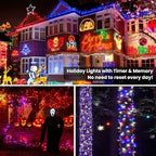Brizled RGB Christmas Lights, 164ft 500 LED Color Changing String Lights, Dimmable Christmas Tree Light, Indoor Multifunctional Fairy Light with Remote for Outdoor Independence Day Xmas Party Decor