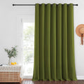 NICETOWN Patio Door Curtain Sound Blocking, Bedroom Privacy Room Divider Curtain, Thermal Insulated Blackout Closet Sliding Door Shade (1 Panel, 100" Wide x 120" Long, Olive Green)