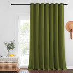 NICETOWN Patio Door Curtain Sound Blocking, Bedroom Privacy Room Divider Curtain, Thermal Insulated Blackout Closet Sliding Door Shade (1 Panel, 100" Wide x 120" Long, Olive Green)