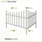 zippity ashley corner picket fence, white vinyl diy, side view