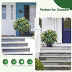 Large Autumn 88 Leaves Artificial Ferns for Outdoors Look Real, Fake Large Faux Boston Ferns for Outdoor Planter Realistic UV Resistant Artificial Fake Plants for Porch Patio Hanging 47 inch