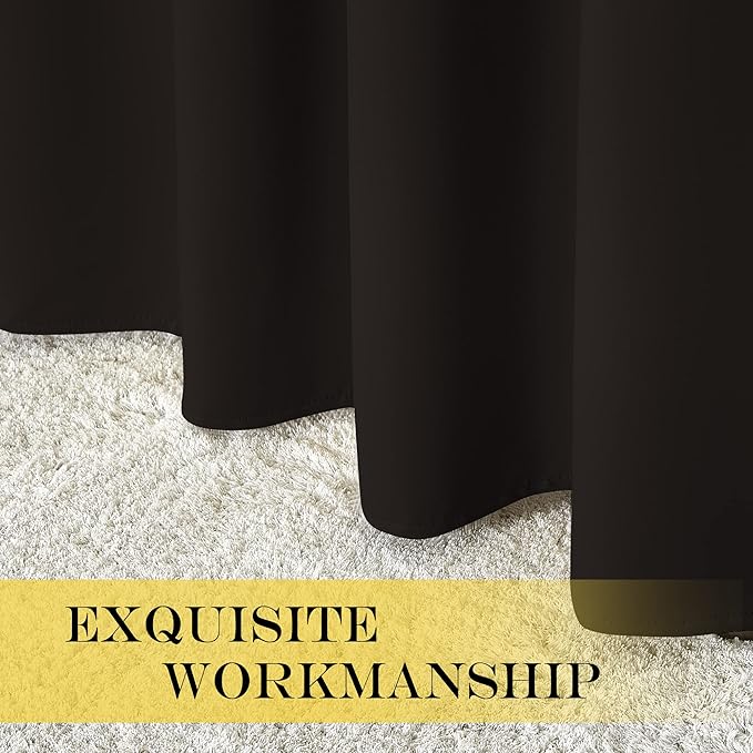 NICETOWN Blackout Room Darkening Curtain Panel - (Toffee Brown Color) Window Treatment Panel for Home Theater, Noise Reducing Drape/Drapery, 52 inches Wide by 84 inches Long, 1 Piece