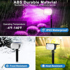 Solar Color Changing Spot Lights Outdoor Waterproof Colored RGB Solar Powered Landscape Lights for Yard 7 Lighting Modes Multicolor Solar Spotlights for Pathway Garden Outside (2 Pack)