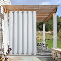 NICETOWN Privacy Outdoor Curtain for Patio, Waterproof Thermal Insulated Light Blocking Top and Bottom Rustproof Grommets, Wind Resistant Drape for Porch, 1 Pack, W84 x L108 inches, Greyish White
