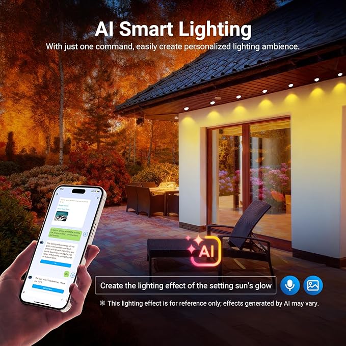 NEEWER 96ft Permanent Outdoor Lights for House Decor, Smart AI RGBCW Outside Eaves String Christmas Lighting with 60 LED Lights App Control 50+ Scenes IP65 Waterproof, Compatible with Alexa, NR02