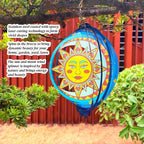 Sun and Moon Wind Spinner 12 inch Stainless Steel Garden Decor | 3D Visual Effect, Laser-Cut Stainless Steel, Rust-Resistant Epoxy Coating, for Garden Patio Yard Balcony, Sun Moon Gift