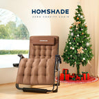 33 Inch XXL Oversized Zero Gravity Chair, Support 500 LBS, Brown | Heavy Duty Zero Gravity Lounge Chair Outdoor, Indoor Recliner Chairs w/Removable Cushion, Footrest, Headrest & Cup Holder