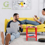 GREENVINES Outdoor Rocking Chair Set | 3-Piece | 2 Rocking Chairs with 1 Side Table | Porch Rocker | HDPE Plastic | Red | Patio Furniture Sets | High Back | Big & Tall | Ladder Back