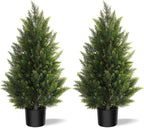vitalismo 3ft uv-resistant artificial cedar trees for front, main product view