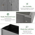 SoliWood Set of 2 Raised Garden Bed with Legs, 40x20x31'', Outdoor Wood Elevated Planter Box, Thick Legs, w/Liner