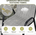 UDPATIO Patio Chairs Set of 2, Stackable Outdoor Dining Chairs with High Back, Breathable Textilene Fabric Outdoor Chair All Weather, 350LBS Capacity for Garden, Backyard (Light Grey)