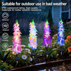 Solar Garden Lights, 6 Pack 20 LEDs Solar Delphinium Flowers Lights Gifts for Mom Grandma Women, Waterproof Solar Outdoor Lights Two Lighting Modes for Wedding Garden Yard Patio Decor