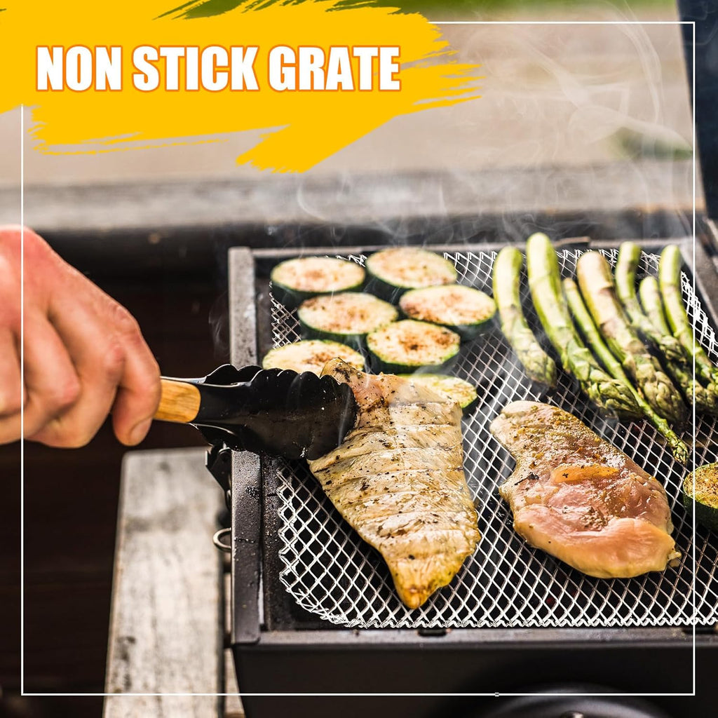 12 Pcs Disposable Grill Topper 16x12 Inch Mesh Mat for Outdoor BBQ | Non Stick, Aluminum Grates Liners Pans, Cooking Grid Pad Sheet, Prevents Food Falling, For Camping Picnics Vegetables Meat