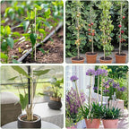 120 PCS Bamboo Plant Stakes 18 Inch, Wood Plant Support for Gardening for Potted Floral Plant, Indoor Wooden Sign Posting Garden Stick, Crafts Sticks with 120 PCS Wires(4")