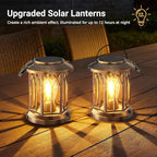 WdtPro Solar Lanterns Outdoor Lights, 6 Pack Bright Lanterns Outdoor Waterproof with Clip Patio Decor, Hanging Solar Lights for Outside Garden Yard Front Porch Table Decoration (Antique Copper)