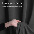 Easy-Going Linen Look Outdoor Curtains Waterproof Windproof Porch Curtains, Soft Thicken Outdoor Privacy Curtains for Patio, Gazebo, Grommet Top and Tab Bottom Drape, 1 Panel, 54x108 inch, Black