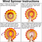 Sun Wind Spinner Outdoor Decor, Yellow Orange Sunflower 6 Inch 3D Wind Sculpture for Garden Patio Yard Hanging, Ideal Gifts for Mom Women