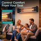 serenelife portable infrared indoor and outdoor electric space showing dimensions