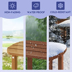 LZRS Outdoor Side Table - 2-Tier Adirondack HDPE Patio End Table for Pool, Porch,Balcony & Backyard,Weather Resistance for Indoor and Outdoor use(Brown)
