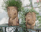 Face Planter Pots with Drainage Hole, Resin Head Planters for Indoor Plants Flower Plant Pots Succulent Pot, Cute Girl Face Planter Gifts for Lover-Praying