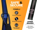 Foxelli XL Hammock Straps - Extra Long 20FT Heavy Duty No-Stretch Suspension System, 40+2 Loops, 2000 LBS Capacity, for Indoor/Outdoor Use – Set of 2 Straps & Carry Bag