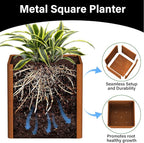 Corten Steel Planter Box 20" L x 20" W x 20" H,Large Metal Square Planter for Outdoor Plants,Metal Cube Flower Pot with Drainage Hole for Porch Hotel Patio Yard