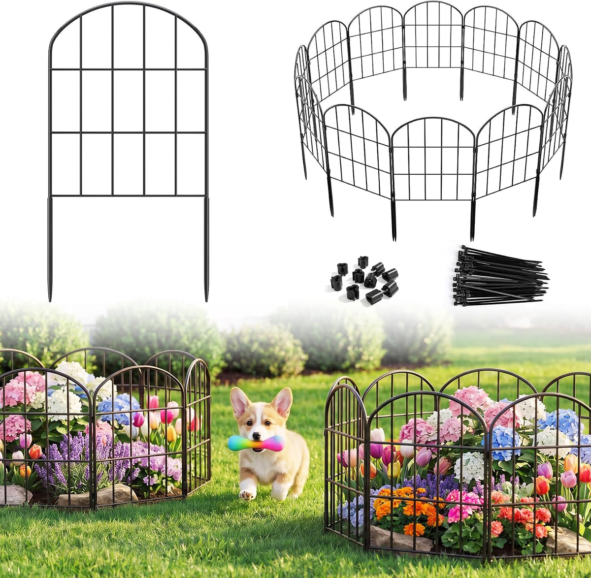 decorative garden fence panels - 24in (h) x, main product view