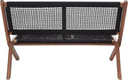 SAFAVIEH Outdoor Collection Kobina Natural Acacia Wood/Black Rope Foldable Bench
