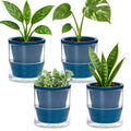 d'vine dev self-watering blue terracotta planter, 4 in, main product view