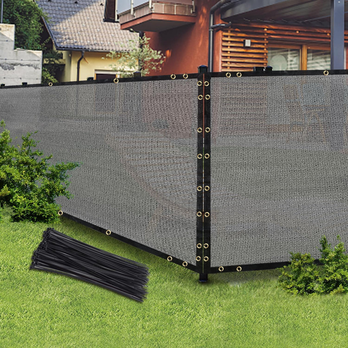 gray 5ft x 50ft outdoor privacy screen fence, main product view
