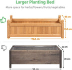Yaheetech 43.5″ L×16″ W×14″ H Wooden Raised Garden Bed, Horticulture Wood Rectangular Garden Planter Outdoor, Raised Planter Box for Yard/Greenhouse/Vegetable/Flower/Herbs, Light Brown